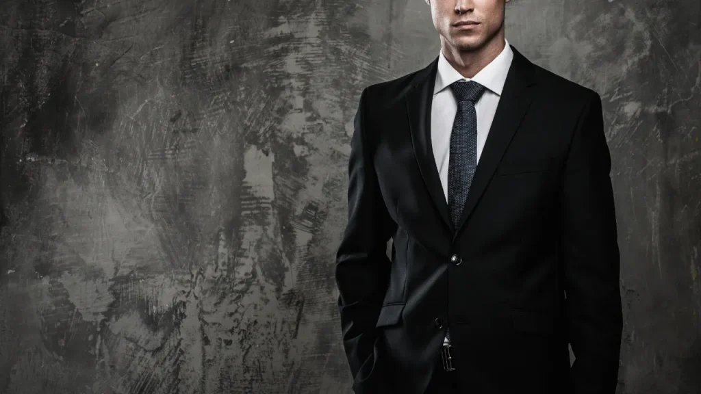 スーツ姿の男性が背景に立つイメージ。転職時に必要な手続きや社会保険、年金、住民税などの重要なポイントを解説するセクションを表現。
