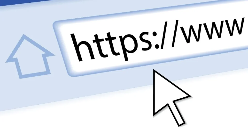 ウェブブラウザのアドレスバーに表示されたURLとクリックアイコン - 就職情報サイトを象徴するイメージ